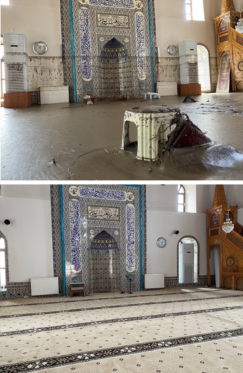 Bozkurt taki selde balçıkla kaplanan 113 yıllık cami temizlendi #7