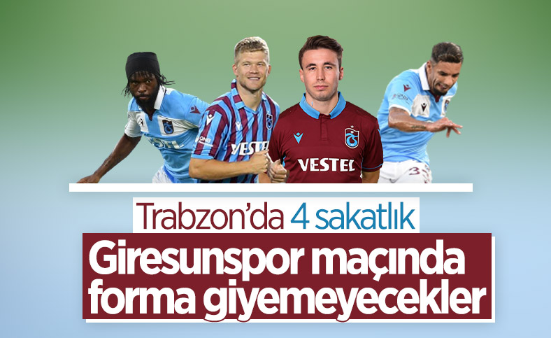Trabzonspor'da 4 sakatlık