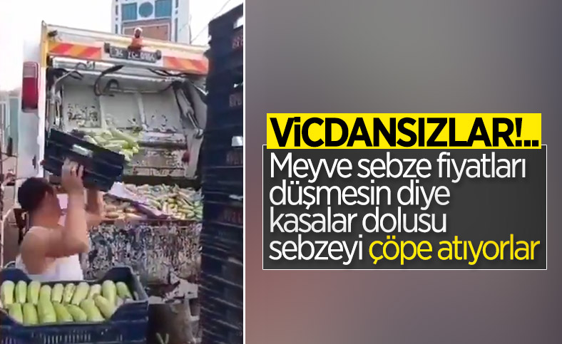 Sebze halinde kabakların çöp kamyonuna atılmasına soruşturma