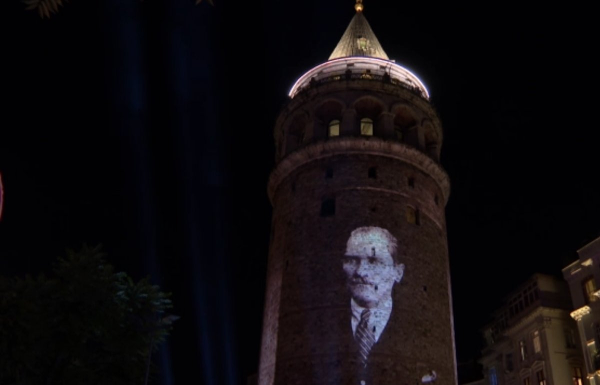 Galata Kulesi nde ışık gösterisi yapıldı #1
