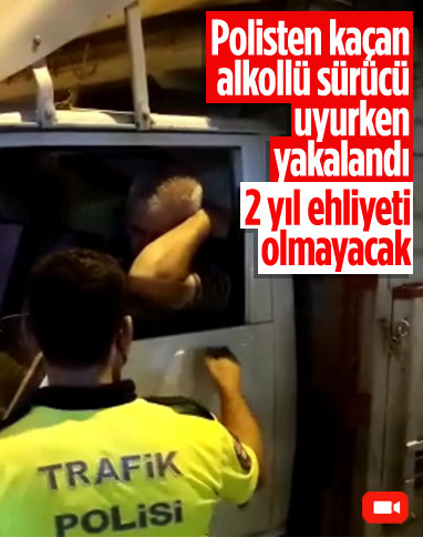 Bursa'da polisten kaçan alkollü sürücü, uyurken yakalandı