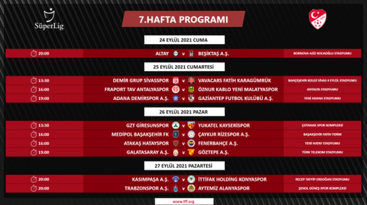 Süper Lig de 4 ile 16.hafta arası programı açıklandı #4