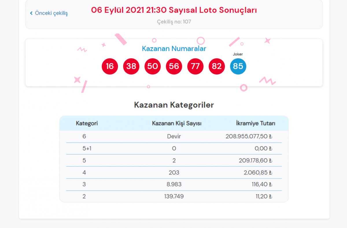  Sayısal Loto bilet sorgulama #1