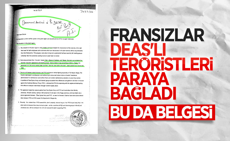 Lafarge'ın DEAŞ ile ilişkisini Fransa istihbaratına bildirdiği belgeler