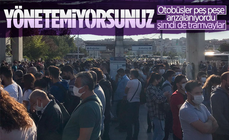 İstanbullu şimdi de tramvay arızasıyla karşılaştı