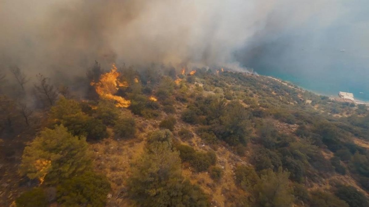 Muğla daki yangının yarış drone u ile çekilen görüntüleri ortaya çıktı #5