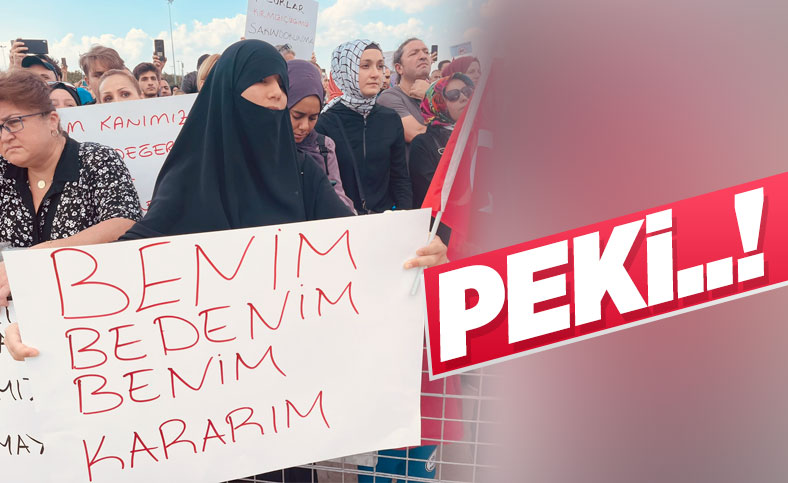 Aşı karşıtları mitinginde dikkat çekici pankartlar