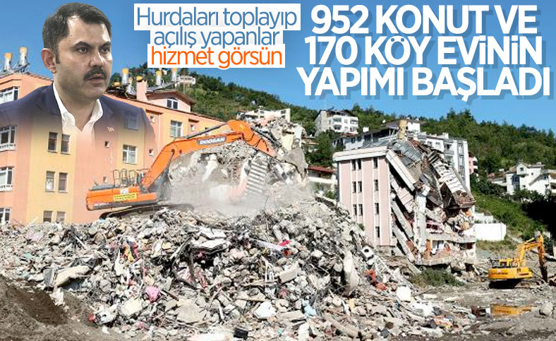 Murat Kurum: Sel bölgelerinde 952 konut ve 170 köy evinin yapımına başlandı