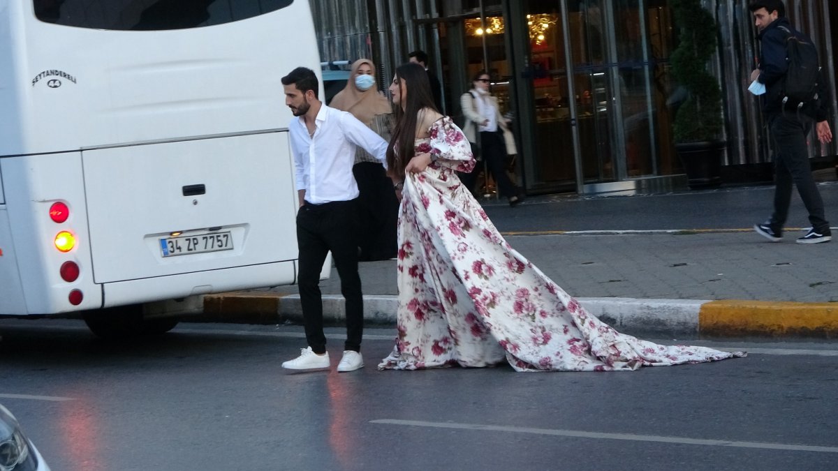Yabancı çiftler, düğün fotoğrafı için Taksim i tercih etmeye başladı #7