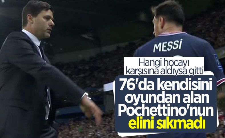 Oyundan alınan Lionel Messi hocasının elini sıkmadı