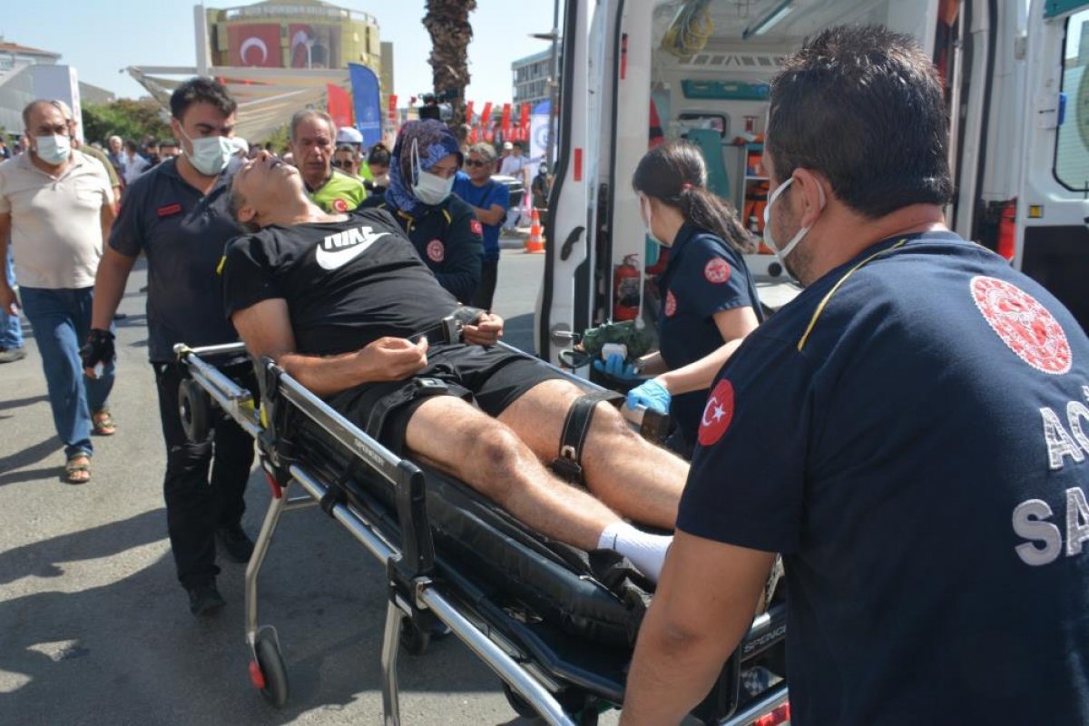 Aydın da fenalaşan koşucu yarışmayı emekleyerek kazandı #2