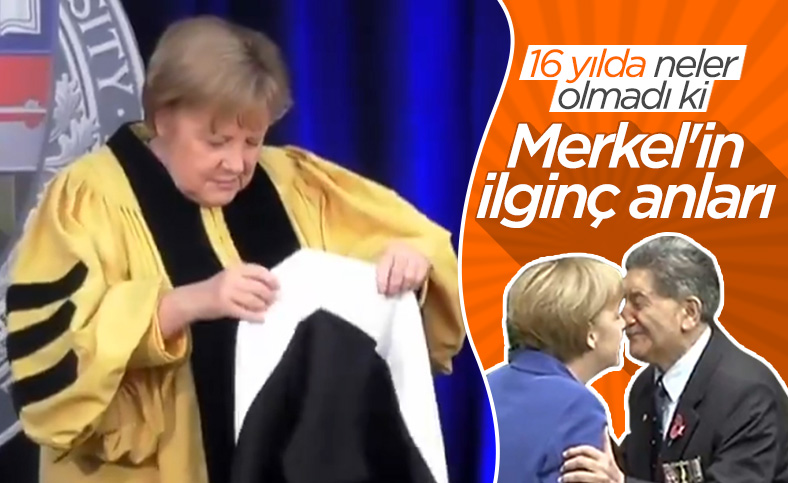 Angela Merkel'in ilginç anları