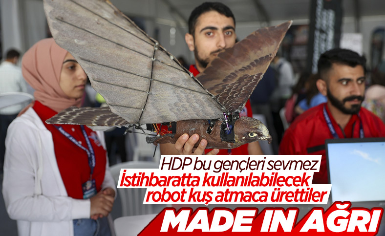 Ağrılı öğrencilerin yaptığı 'robot kuş atmaca' TEKNOFEST'te sergilendi