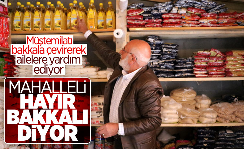 Sivas'ta bir kişi müştemilatı bakkala çevirerek muhtaç ailelere yardım ediyor