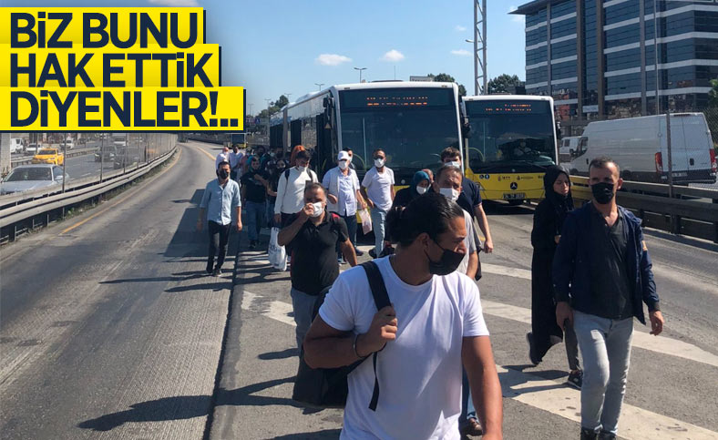 Küçükçekmece Cennet Mahallesi durağında metrobüs arızalandı