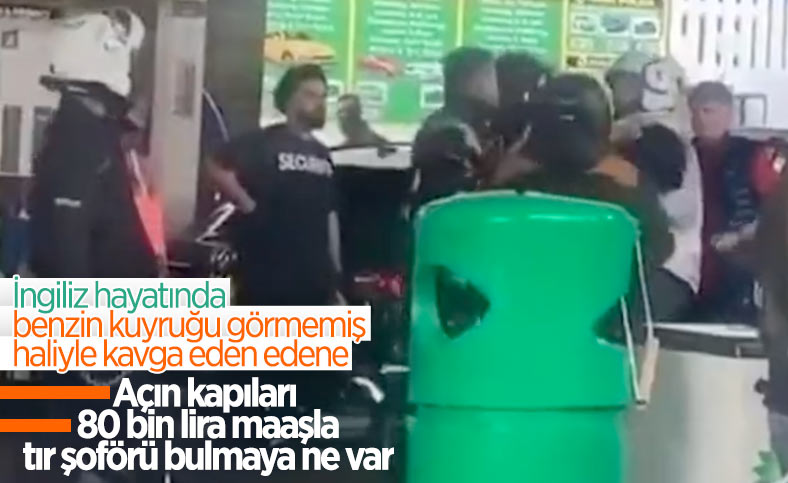İngilizlerin akaryakıt istasyonunda benzin kavgası