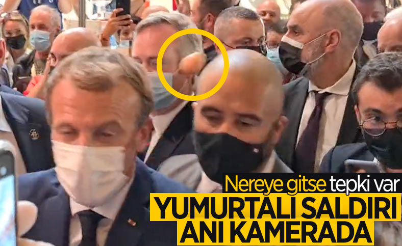 Emmanuel Macron'a yumurtalı saldırı
