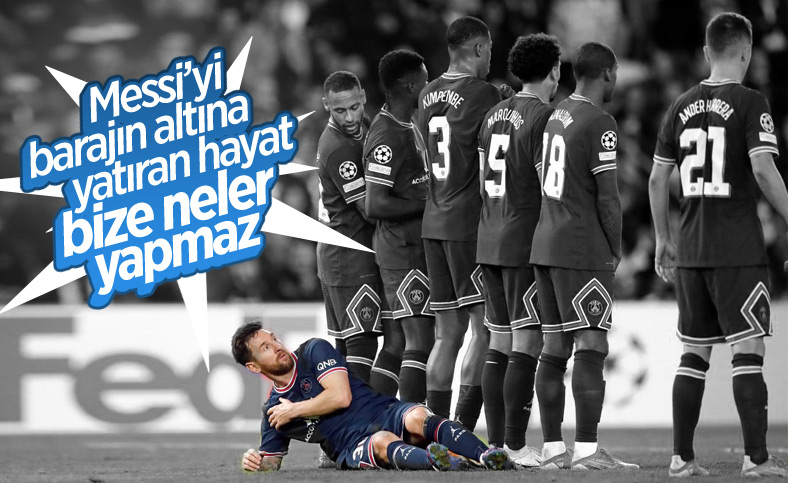 Messi barajın altına yattı