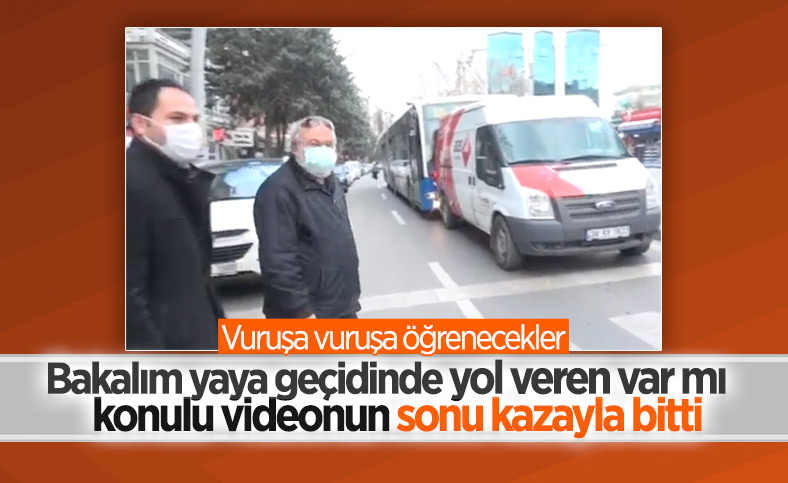 Ankara’da yayalara yol verirken arkadan otobüs çarptı