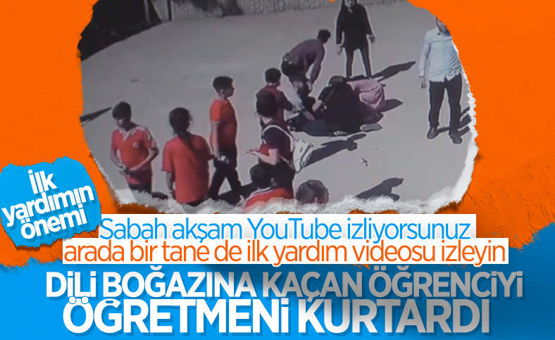 Siirt'te dili boğazına kaçan öğrenciyi, öğretmeni kurtardı