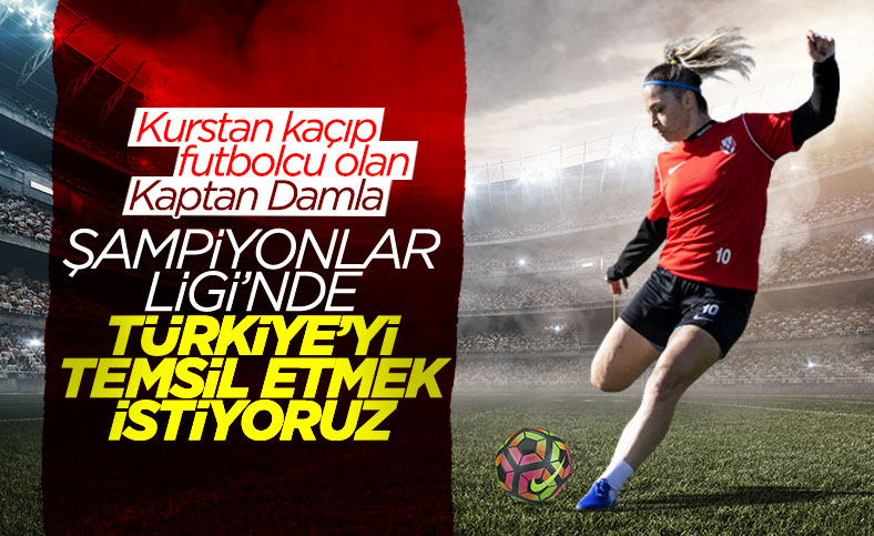 Kadın futbol takımında kaptanlık yapan Damla, başarı hikayesini anlattı
