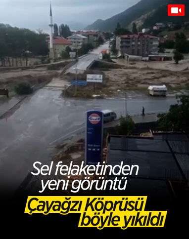Sinop’taki Çayağzı Köprüsü'nün yıkılma anı kamerada