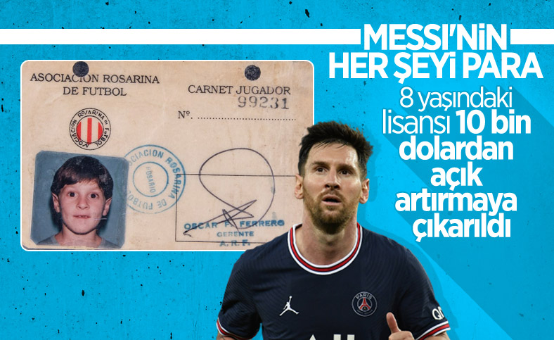 Lionel Messi'nin çocukluk lisansı açık artırmada