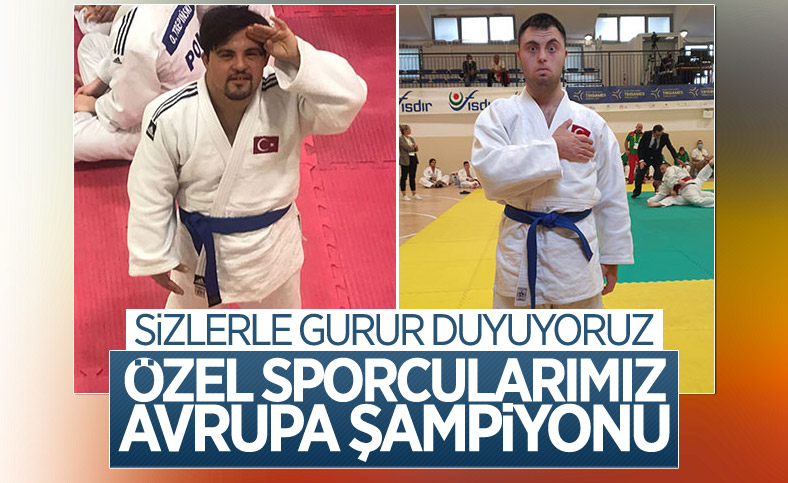 Özel sporcular Talha Ahmet Erdem ve Doğukan Coşar Avrupa Şampiyonu