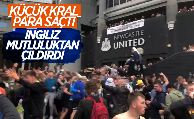 Newcastle United taraftarları takımın Prens Selman'a satılışını kutladı