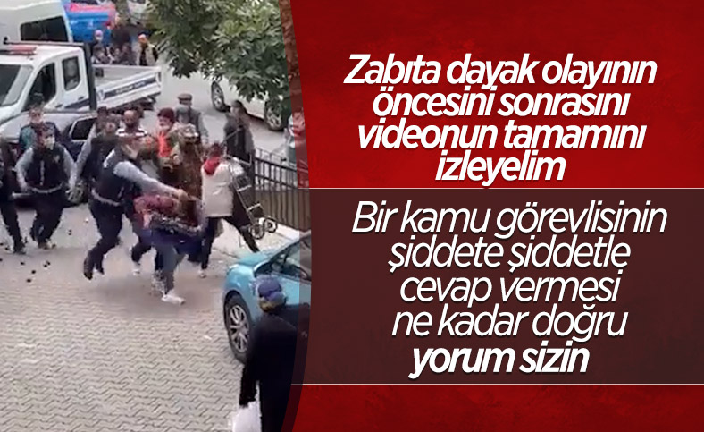 Kağıthane'de tekme atan satıcıya zabıtanın sert müdahalesi