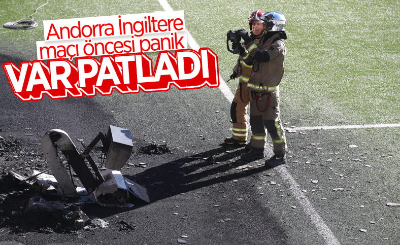 Andorra-İngiltere maçı öncesi VAR monitörü patladı