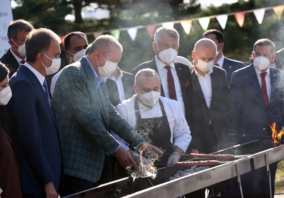 Cumhurbaşkanı Erdoğan lezzet festivalinde mangalın başına geçti #1