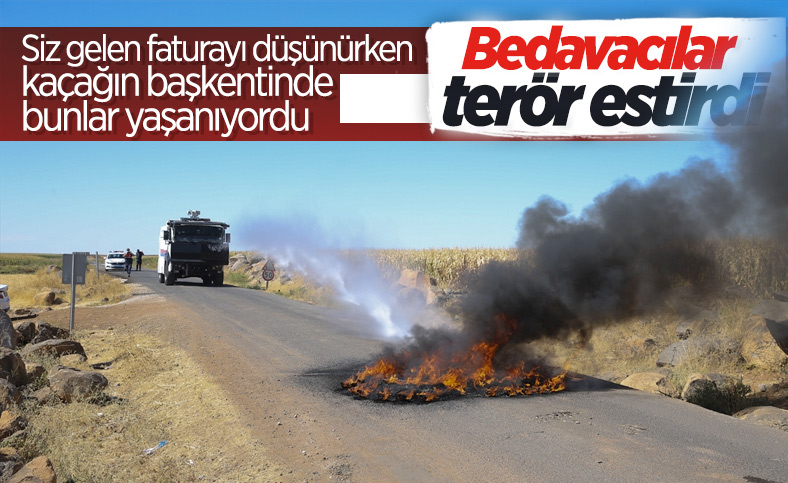 Şanlıurfa'da kaçak elektrik kullananlara yapılan denetimde lastik yakıldı