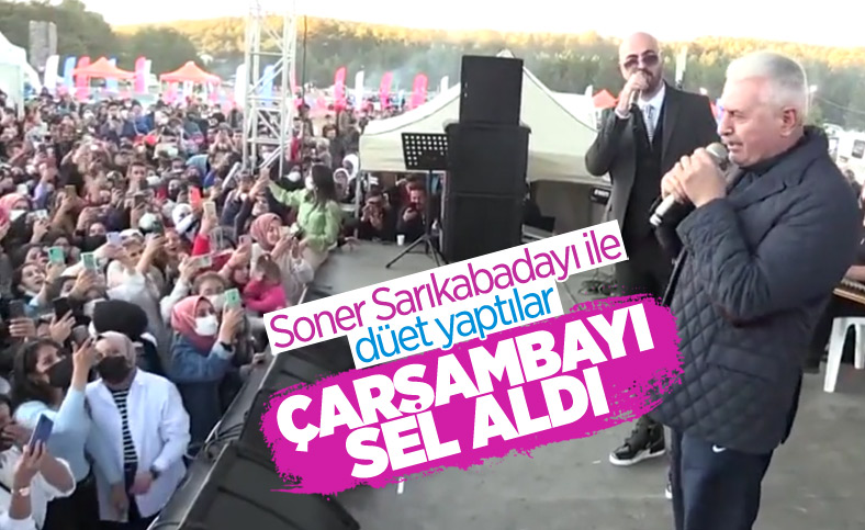 Binali Yıldırım gençlerle türkü söyledi, Soner Sarıkabadayı ile düet yaptı