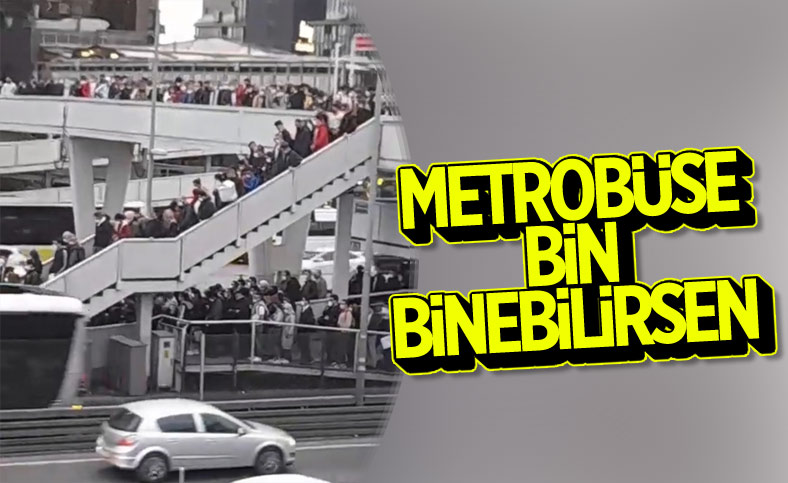 İstanbul'da iş çıkışı metrobüs çilesi