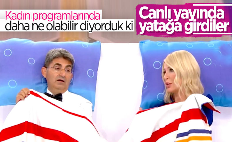 Seda Sayan, canlı yayında yatağa girdi