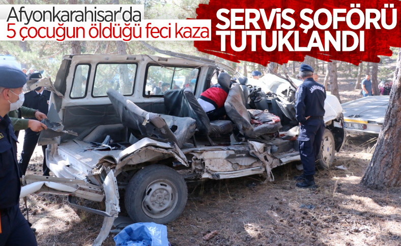 Afyonkarahisar'da kaza yapan servis şoförüne tutuklama