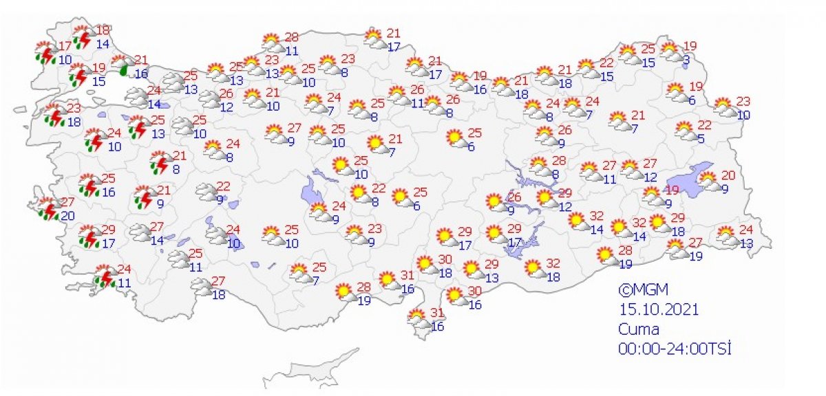 meteoroloji den izmir icin saganak yagis uyarisi
