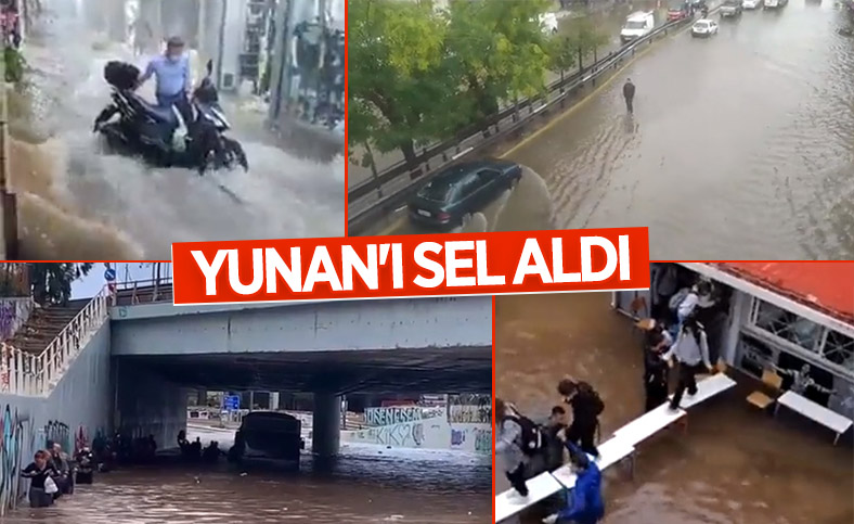 Yunanistan'ın başkenti Atina'da sel