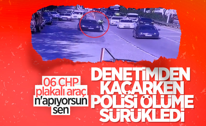 Kocaeli'de trafik polisi, kaçan sürücünün aracıyla sürüklendi
