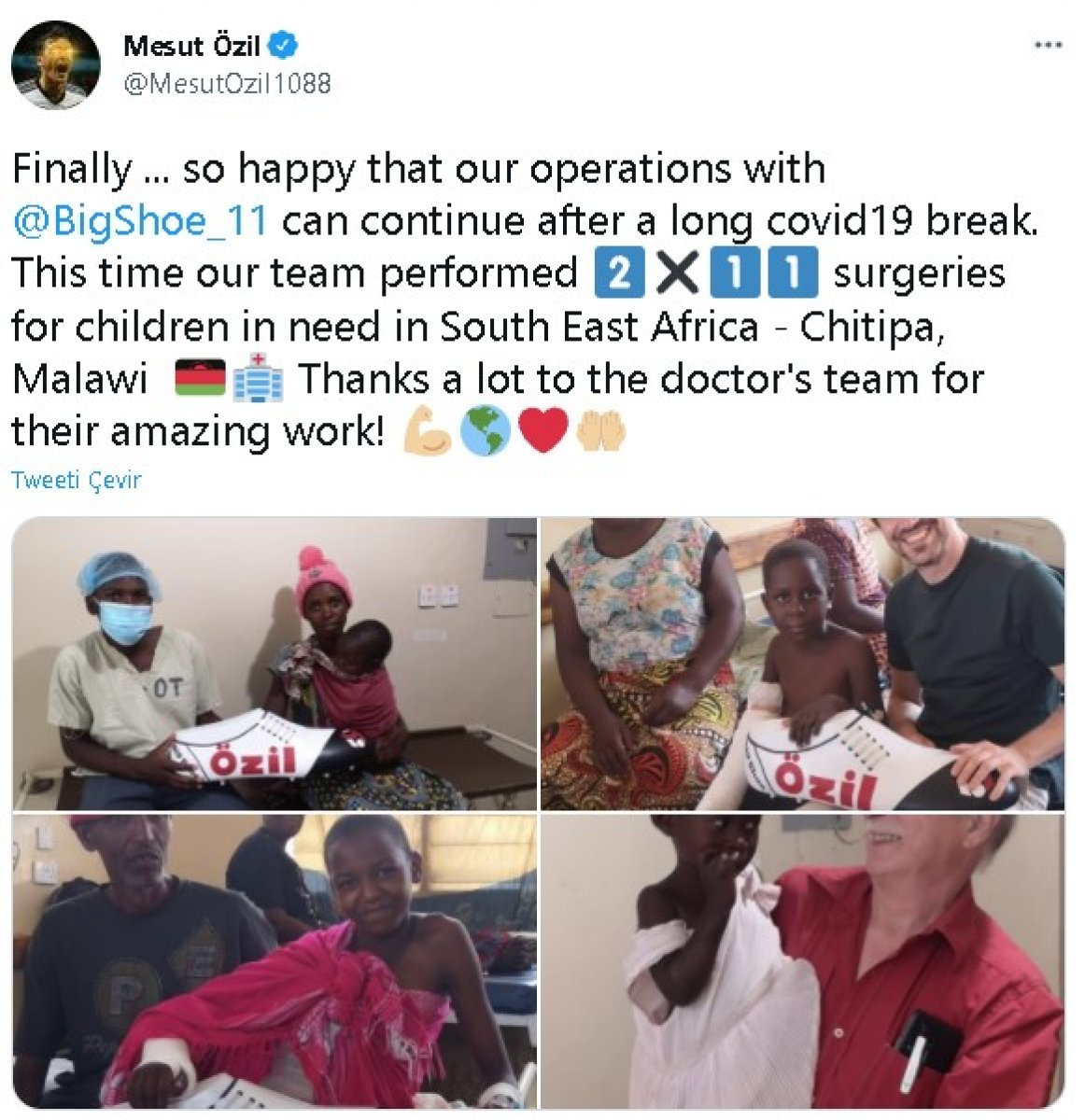 Mesut Özil, Afrika daki çocuklara sağlık desteği gönderdi #1