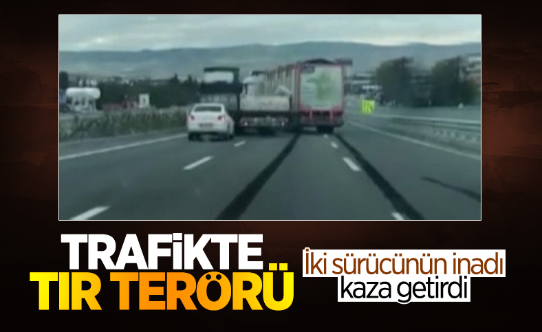 Ankara'da birbirine yol vermeyen iki tır sürücüsü kazaya neden oldu