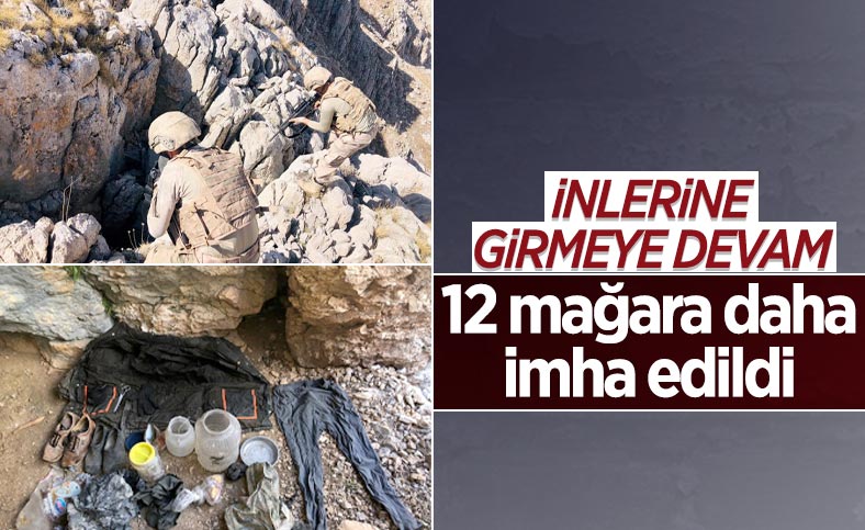 Erzincan kırsalında teröristlerce kullanılan 12 mağara imha edildi