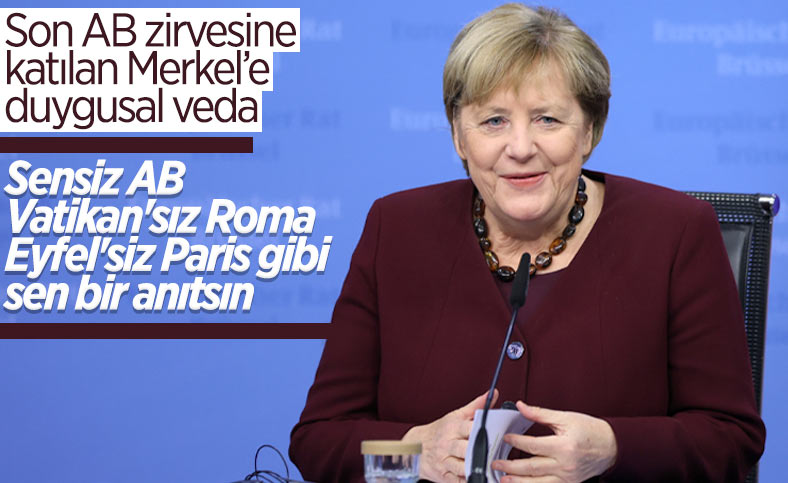 Angela Merkel, katıldığı son AB zirvesinde mevkidaşlarıyla vedalaştı