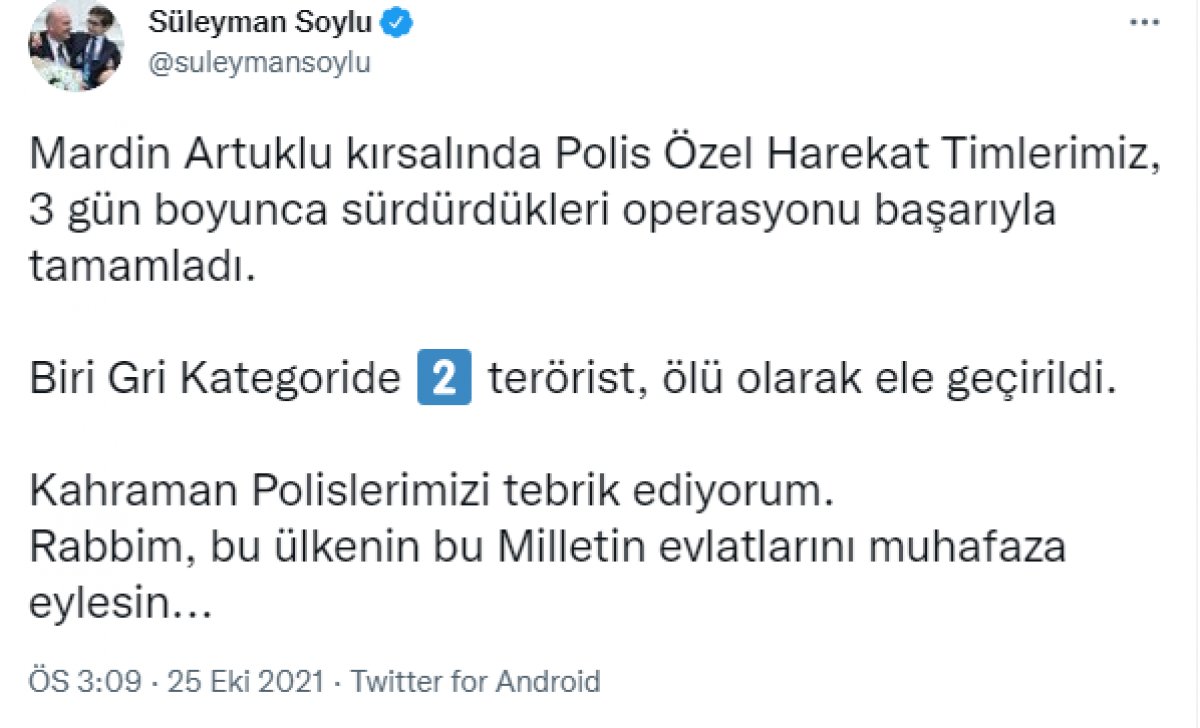  Mardin kırsalında 2 terörist ölü olarak ele geçirildi #1