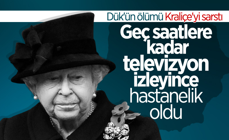 Kraliçe 2. Elizabeth, geç saatlere kadar televizyon izliyor