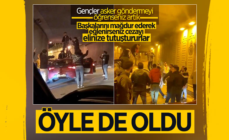 Ümraniye’de otomobilleri tünelde durdurup dans ettiler, ceza yediler