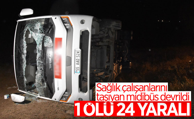 Sivas'ta sağlık çalışanlarını taşıyan midibüs kaza yaptı: Ölü ve yaralılar var