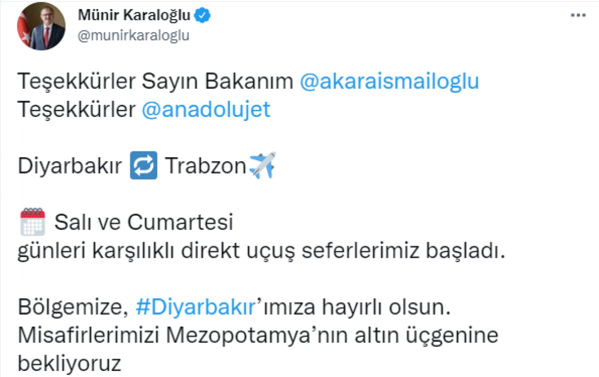 Diyarbakır - Trabzon uçuşları başladı #3