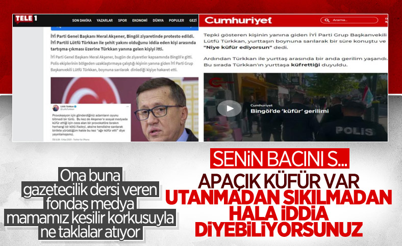 Muhalif medya Lütfü Türkkan'ın küfürlerini iddia olarak gördü